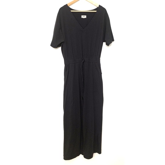 Pact Pants - Pact Jumpsuit Womens Size Small Drawstring Waist Short Sleeve Casual Black